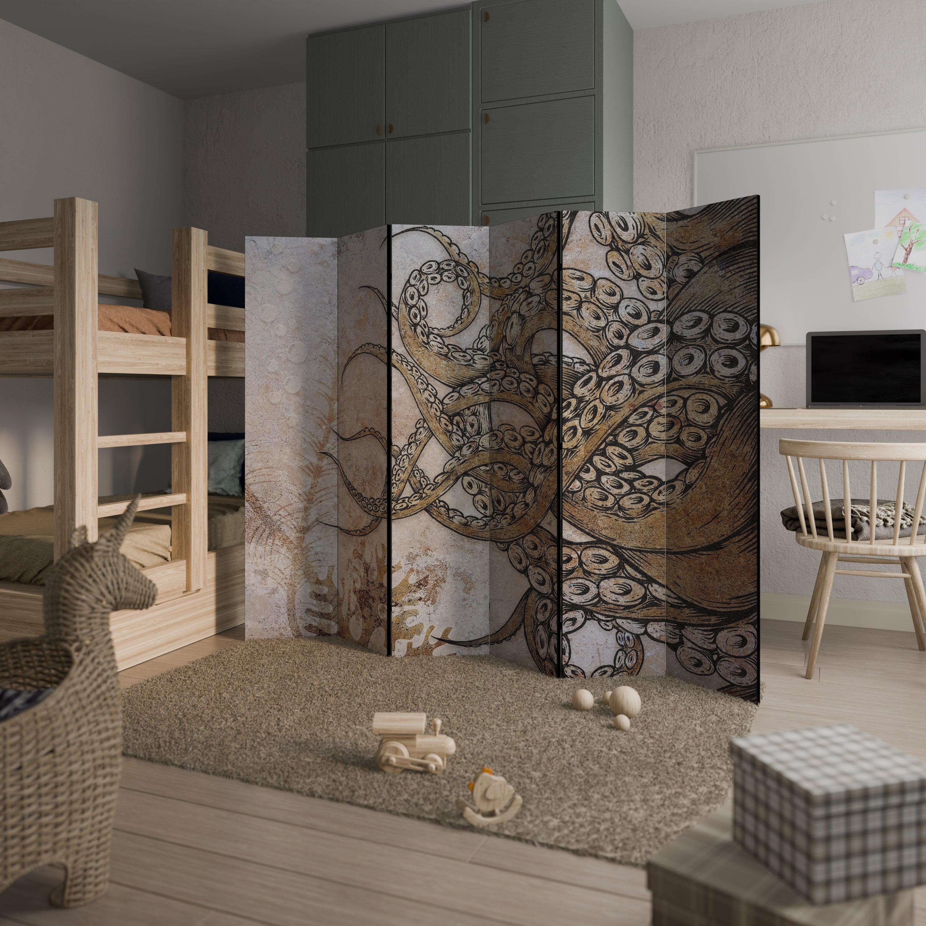 ECHOES OF ATLANTIS Biombo Decorativo de 6 Painéis