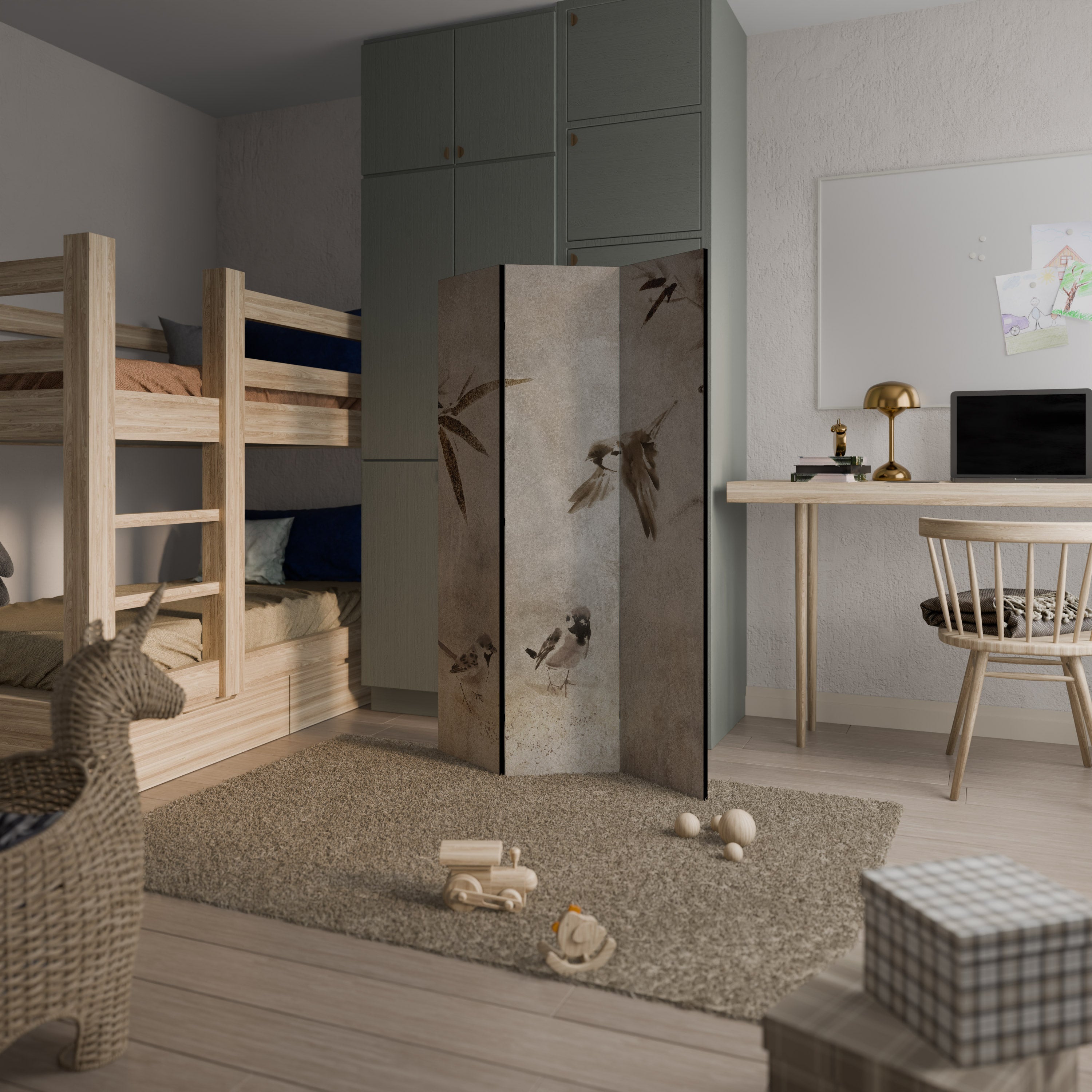 SPARROW BLISS Biombo Decorativo de 3 Painéis