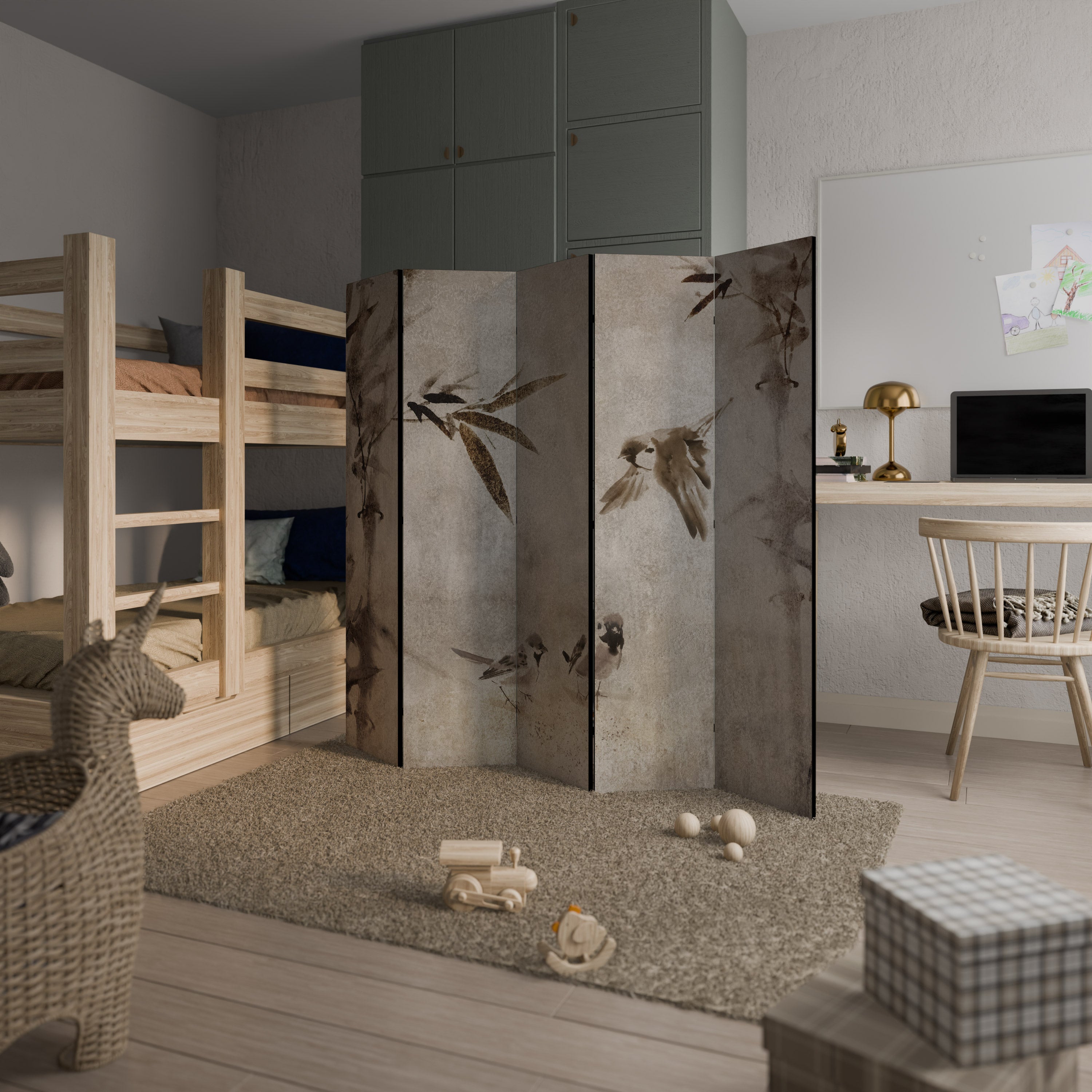 SPARROW BLISS Biombo Decorativo de 5 Painéis