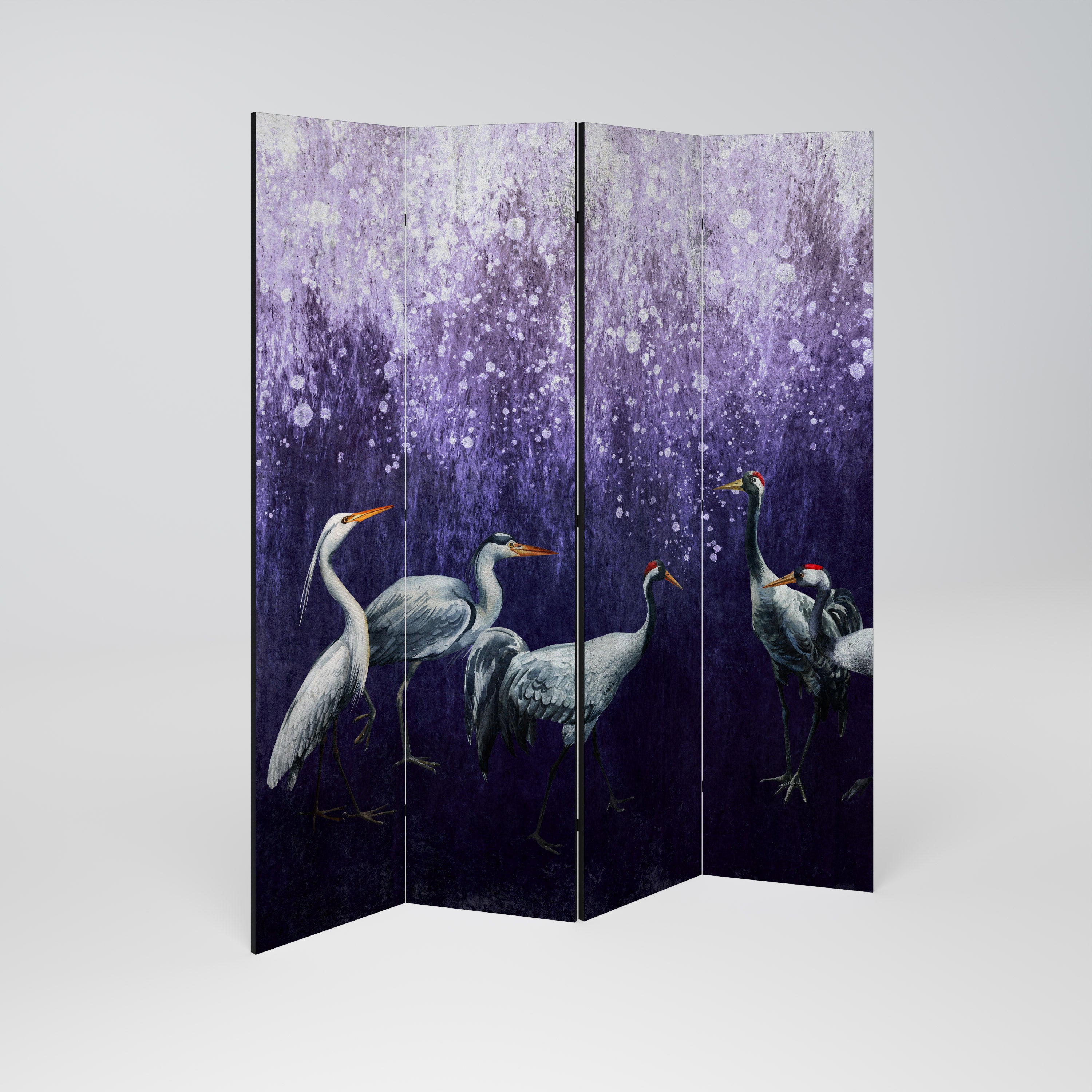 MYSTICAL CRANE GATHERING Biombo de 4 Painéis