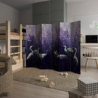 MYSTICAL CRANE GATHERING Biombo Decorativo de 6 Painéis