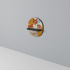 MYSTICAL DRAGON Prateleira Oval Decorativa em Acabamento Preto