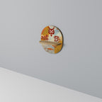 MYSTICAL DRAGON Prateleira Oval Decorativa em Efeito Carvalho