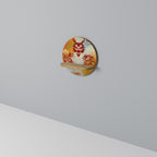 MYSTICAL DRAGON Prateleira Redonda Decorativa em Efeito Carvalho