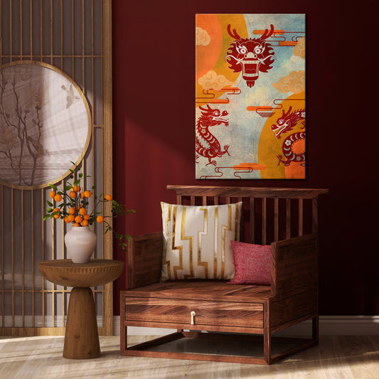 MYSTICAL DRAGON Vertical Canvas Print