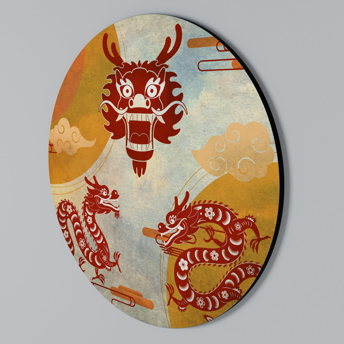 MYSTICAL DRAGON Arte de Parede Redonda