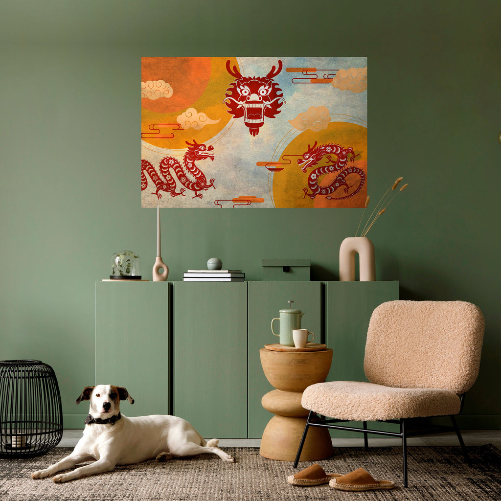 MYSTICAL DRAGON Poster Horizontal Autocolante