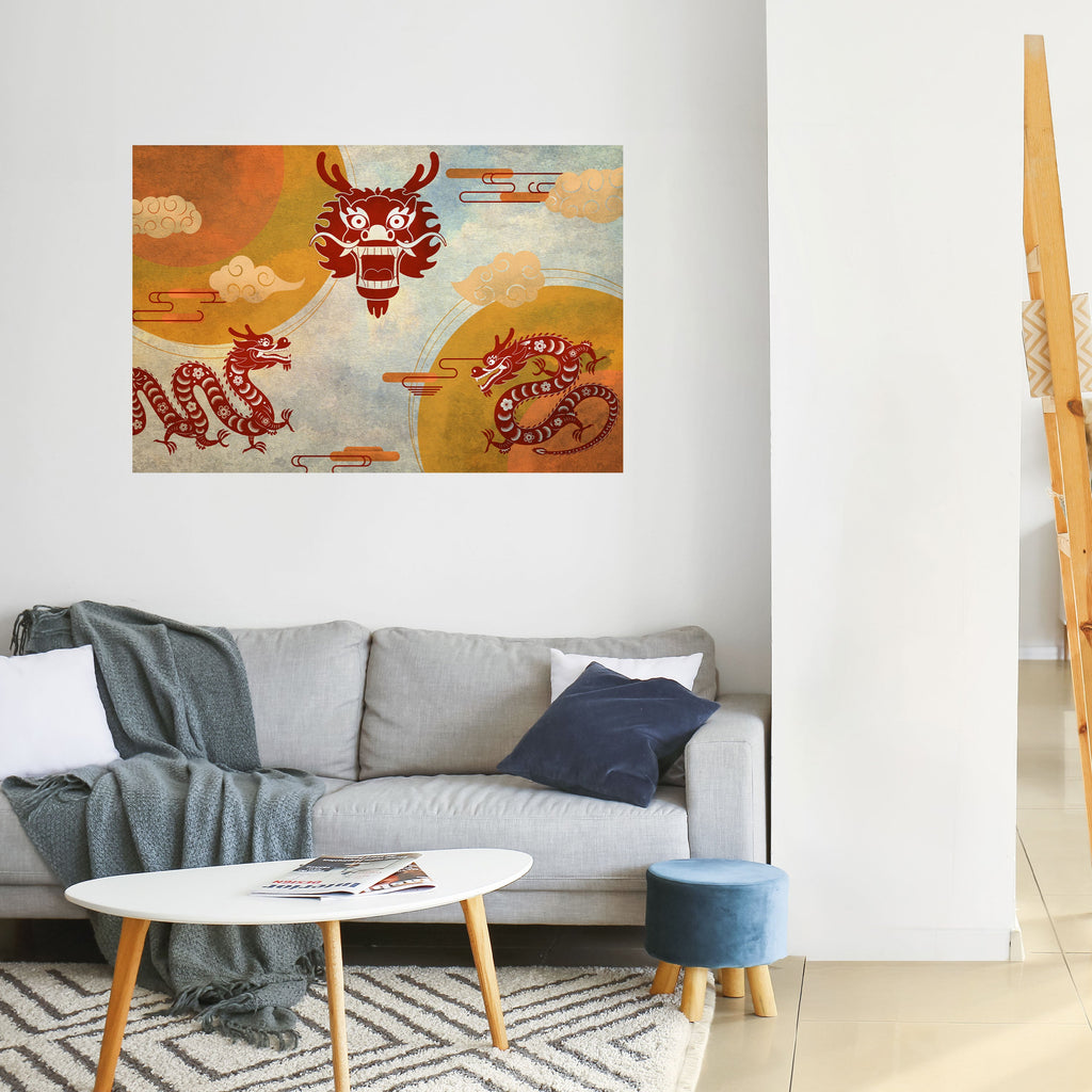 MYSTICAL DRAGON Poster Horizontal Autocolante