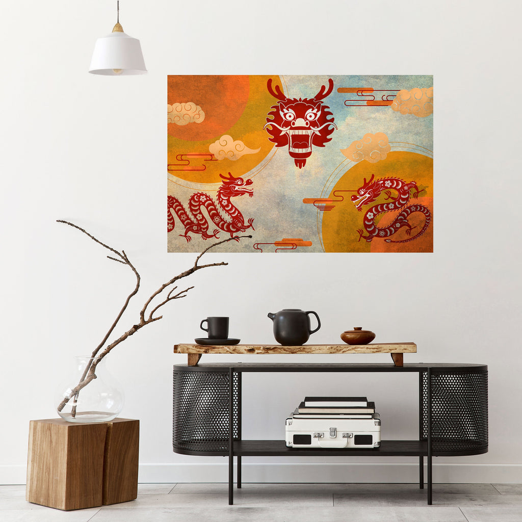 MYSTICAL DRAGON Poster Horizontal Autocolante