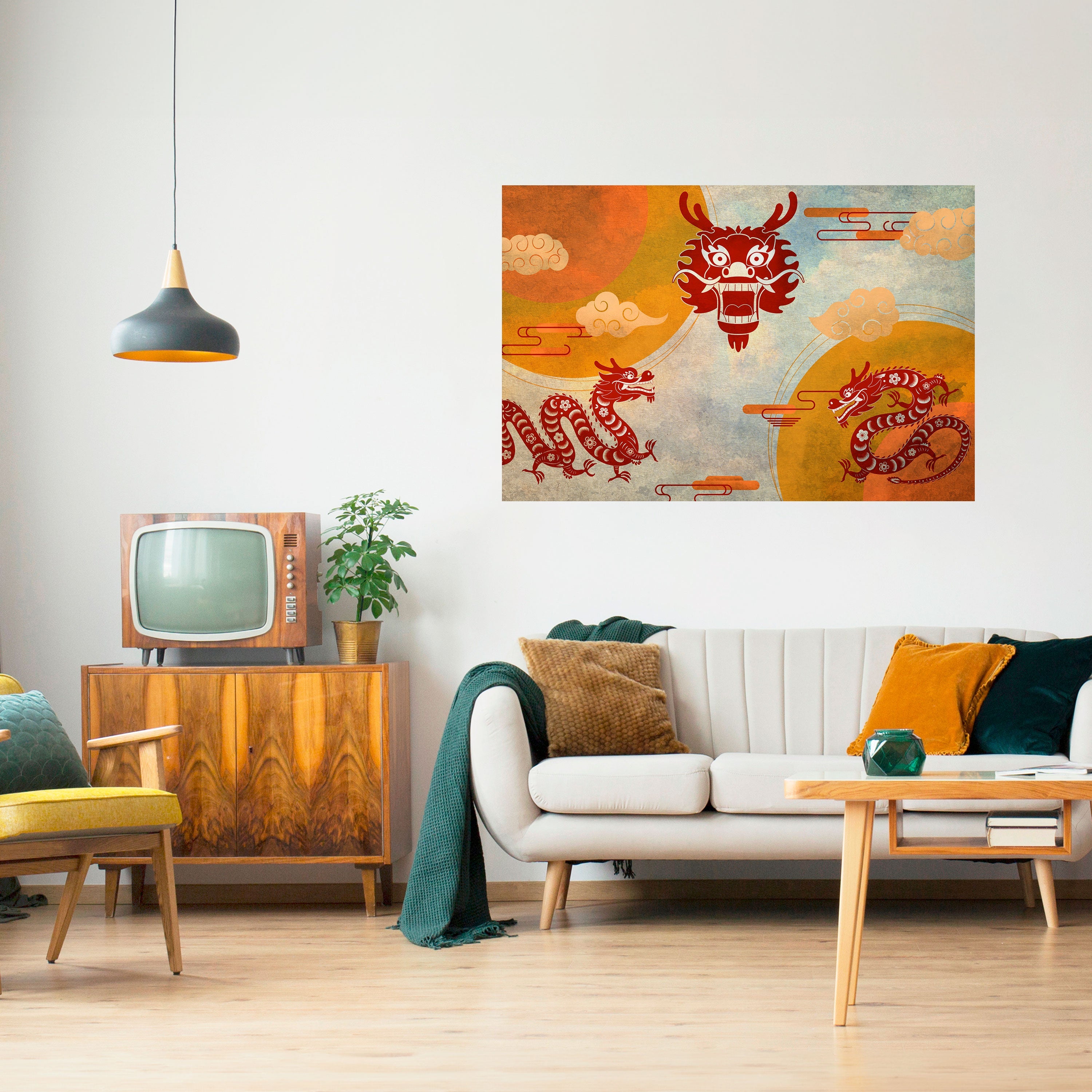 MYSTICAL DRAGON Poster Horizontal Autocolante