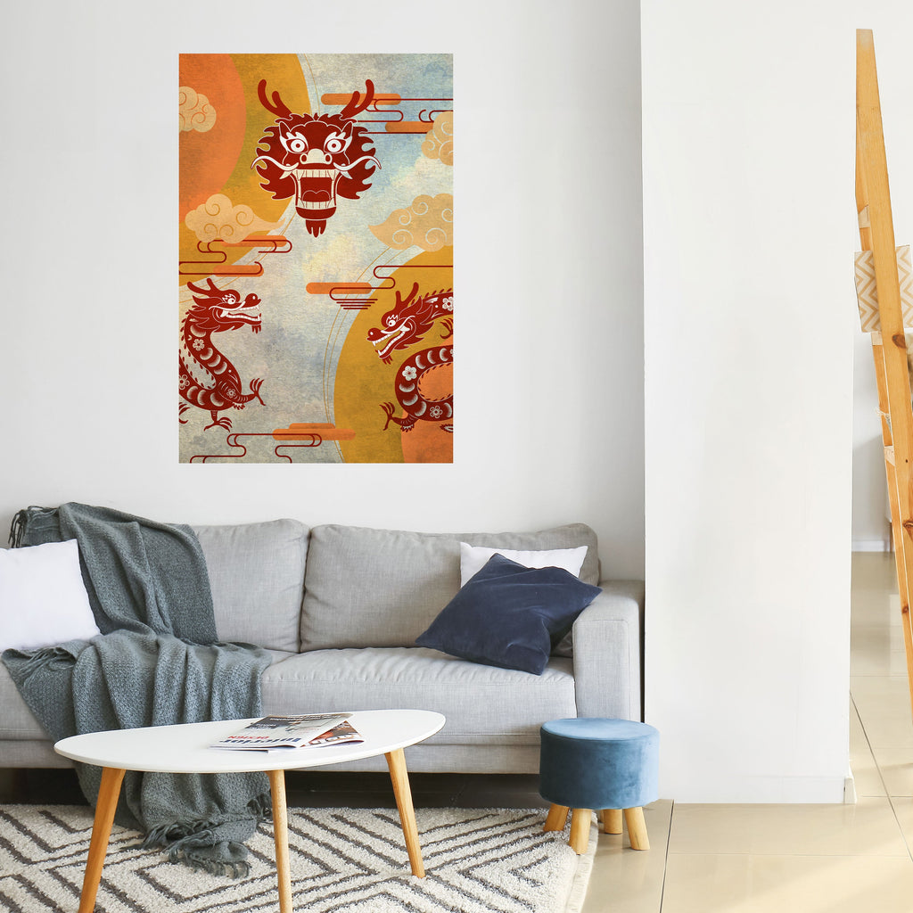 MYSTICAL DRAGON Poster Vertical Autocolante