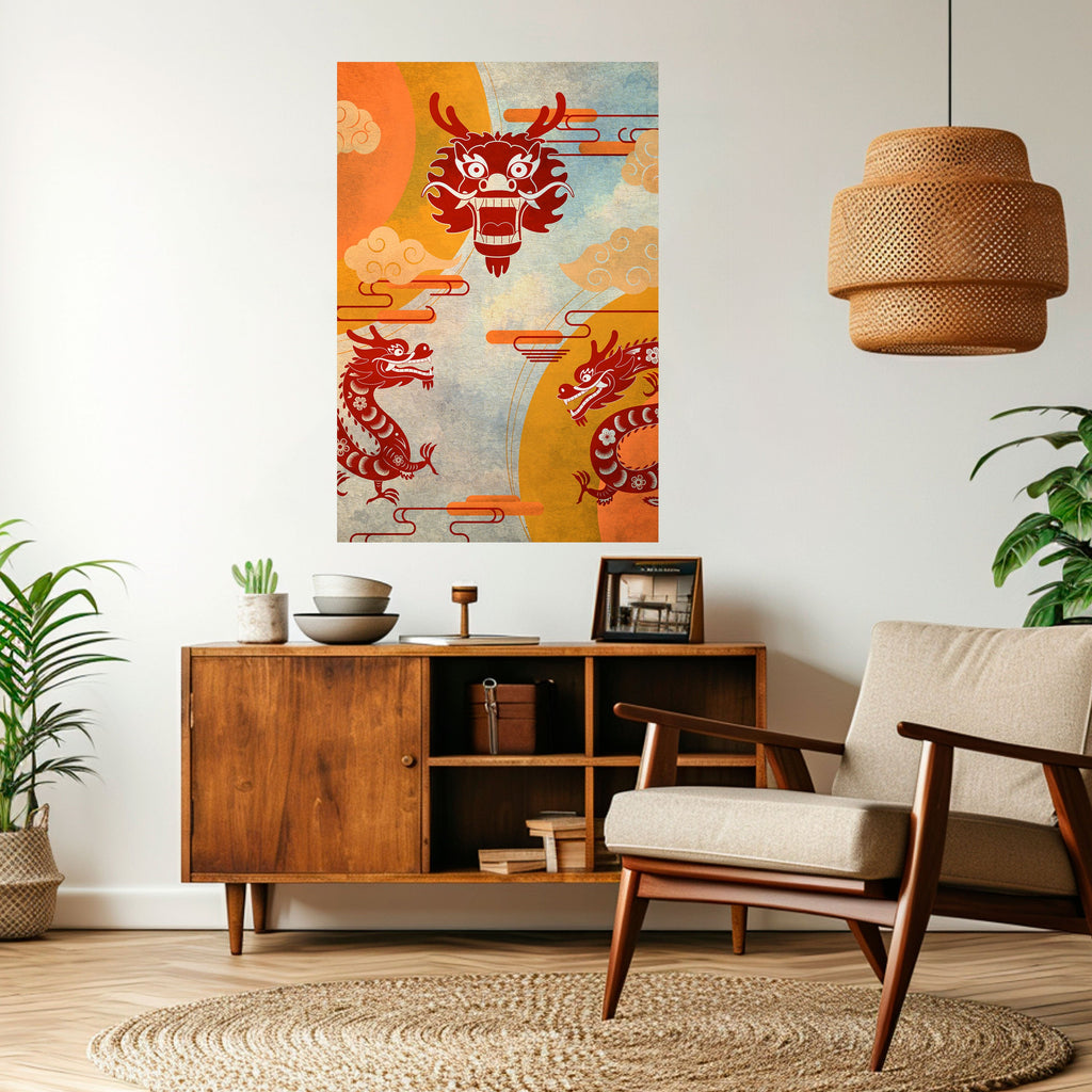 MYSTICAL DRAGON Poster Vertical Autocolante