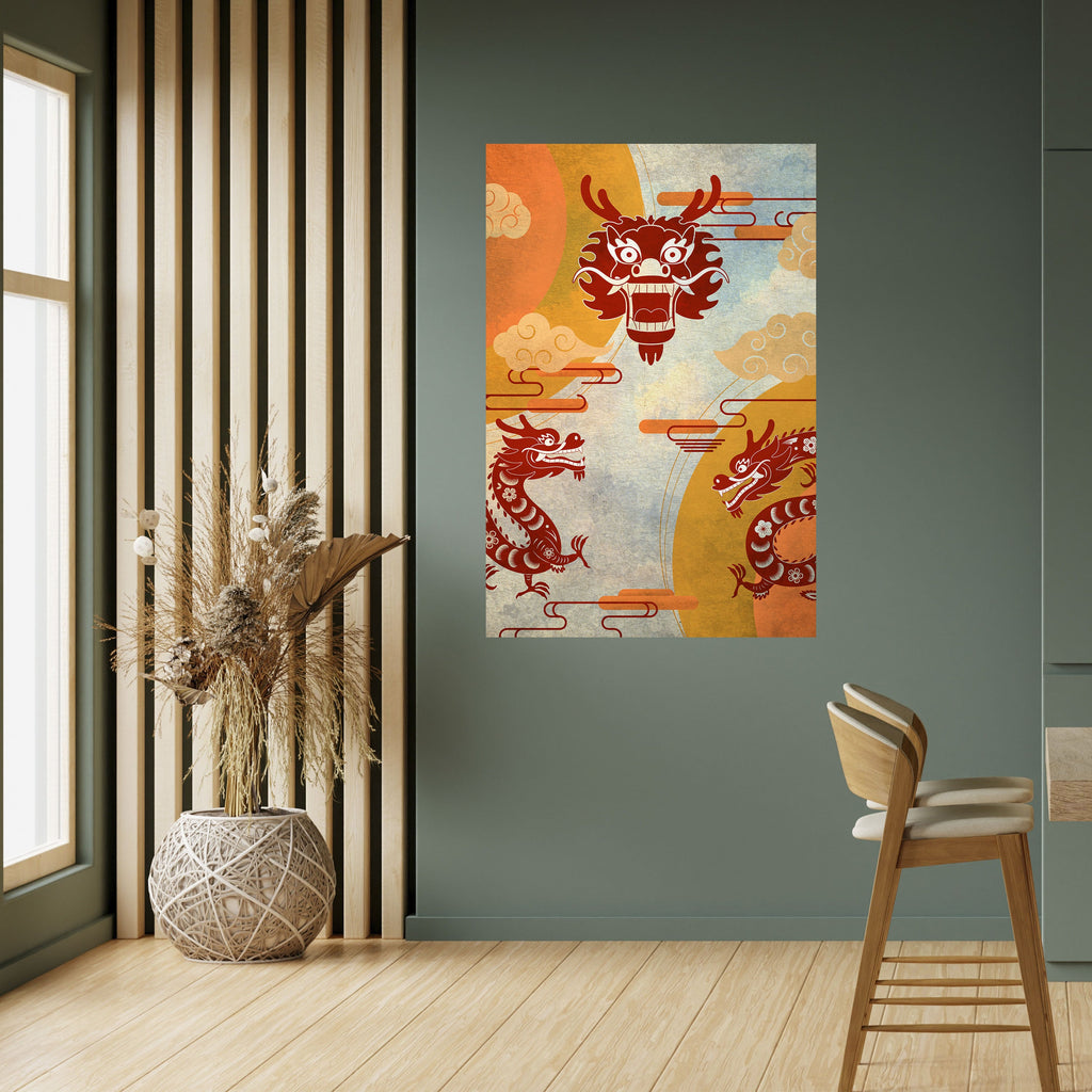 MYSTICAL DRAGON Poster Vertical Autocolante