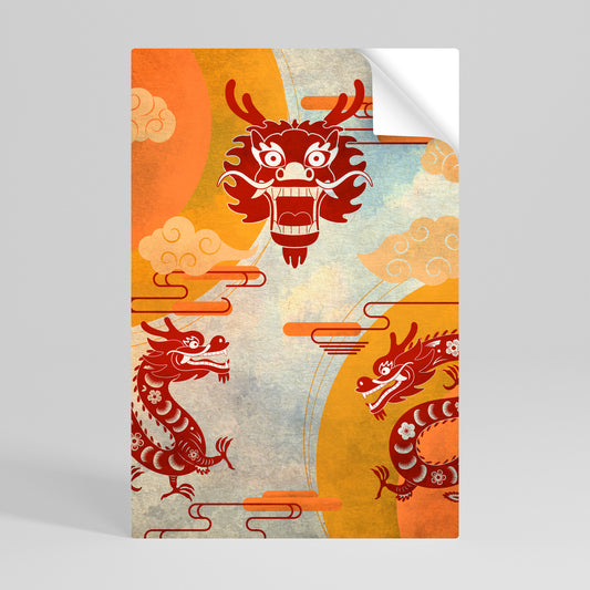 MYSTICAL DRAGON Póster Autocolante Vertical
