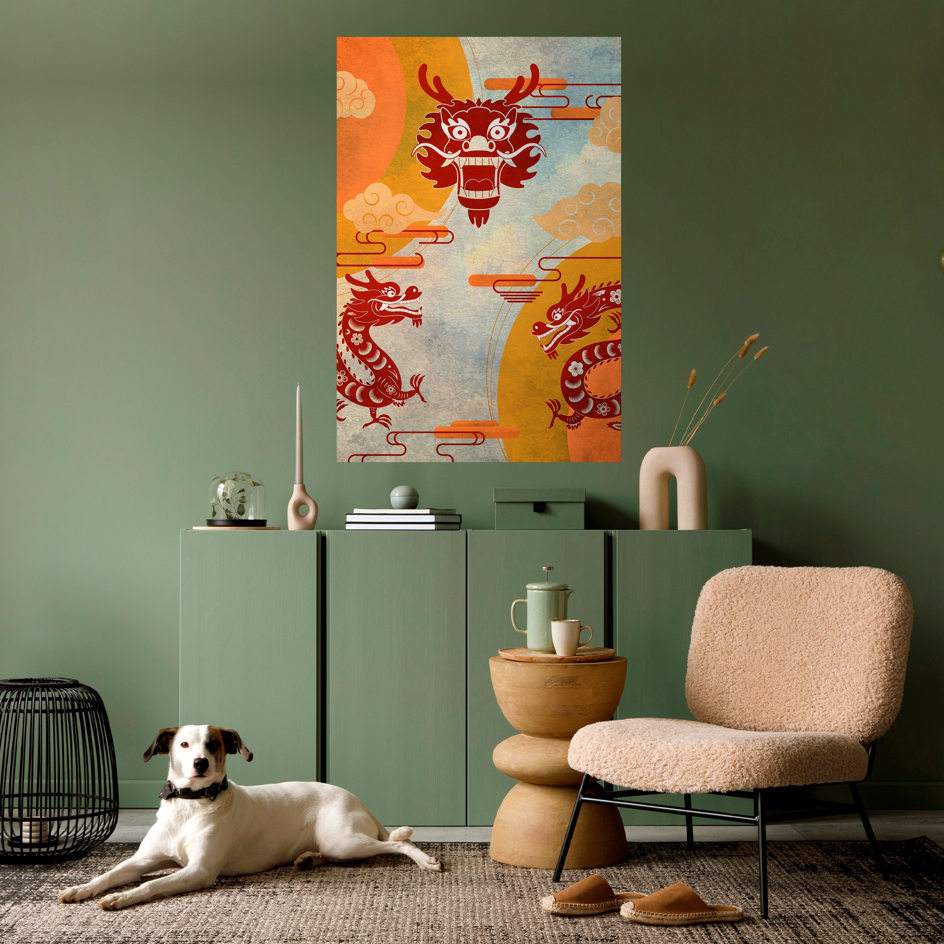 MYSTICAL DRAGON Poster Vertical Autocolante