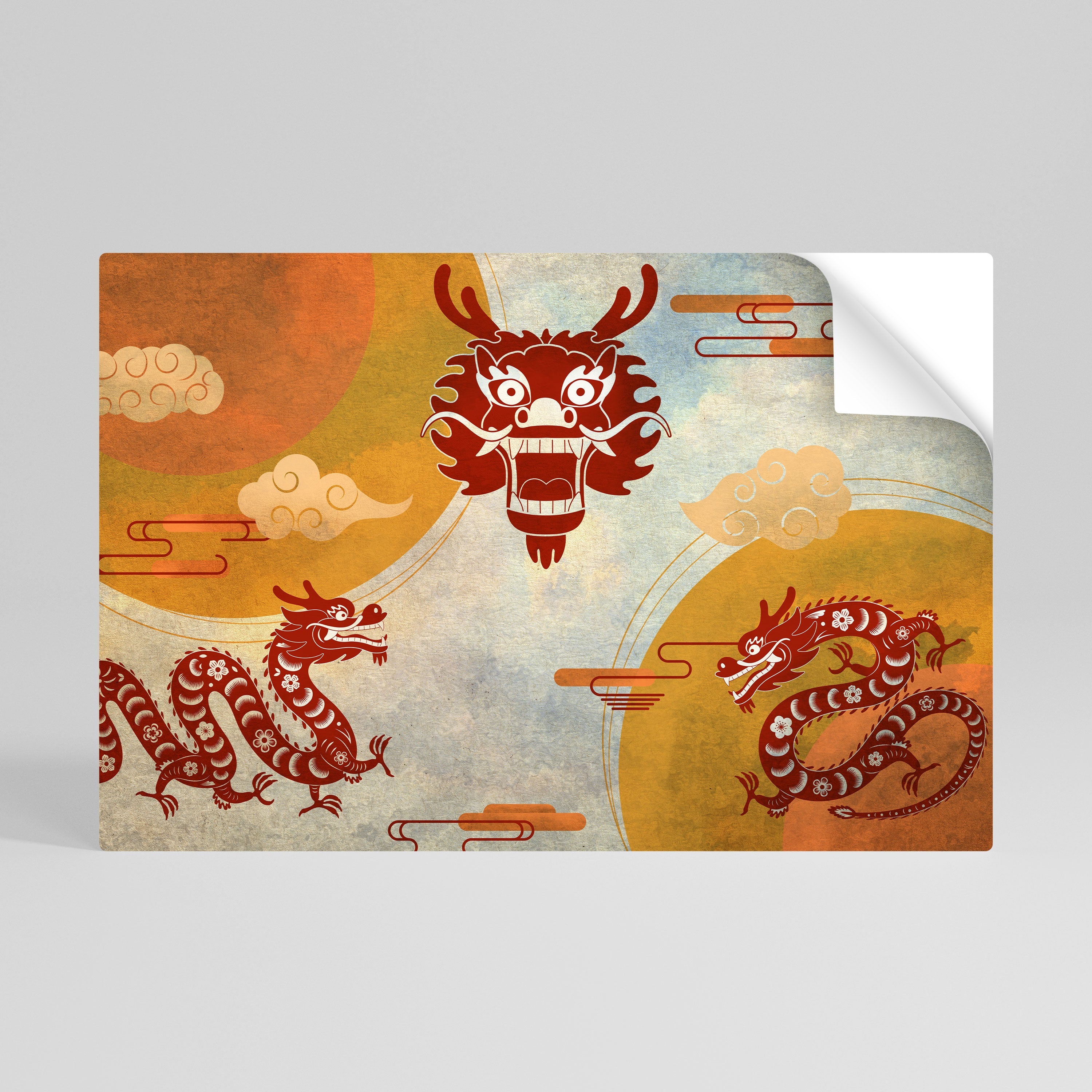 MYSTICAL DRAGON Peel and Stick Horizontal Poster