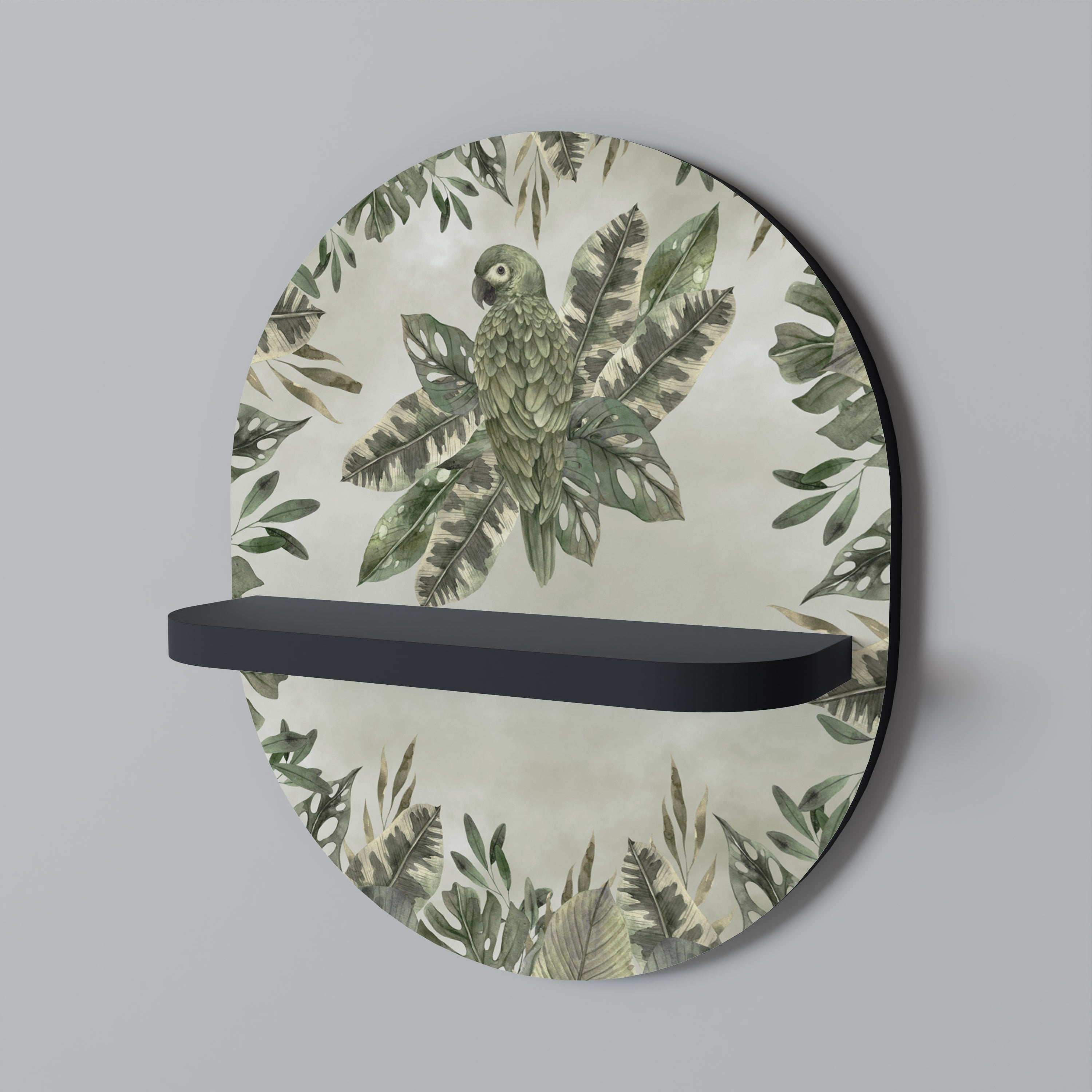 VERDANT ARINI Prateleira Oval Decorativa em Acabamento Preto