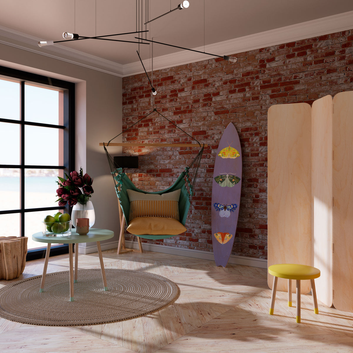 MOTH INTO THE FLAME Painel Decorativo Prancha de Surf