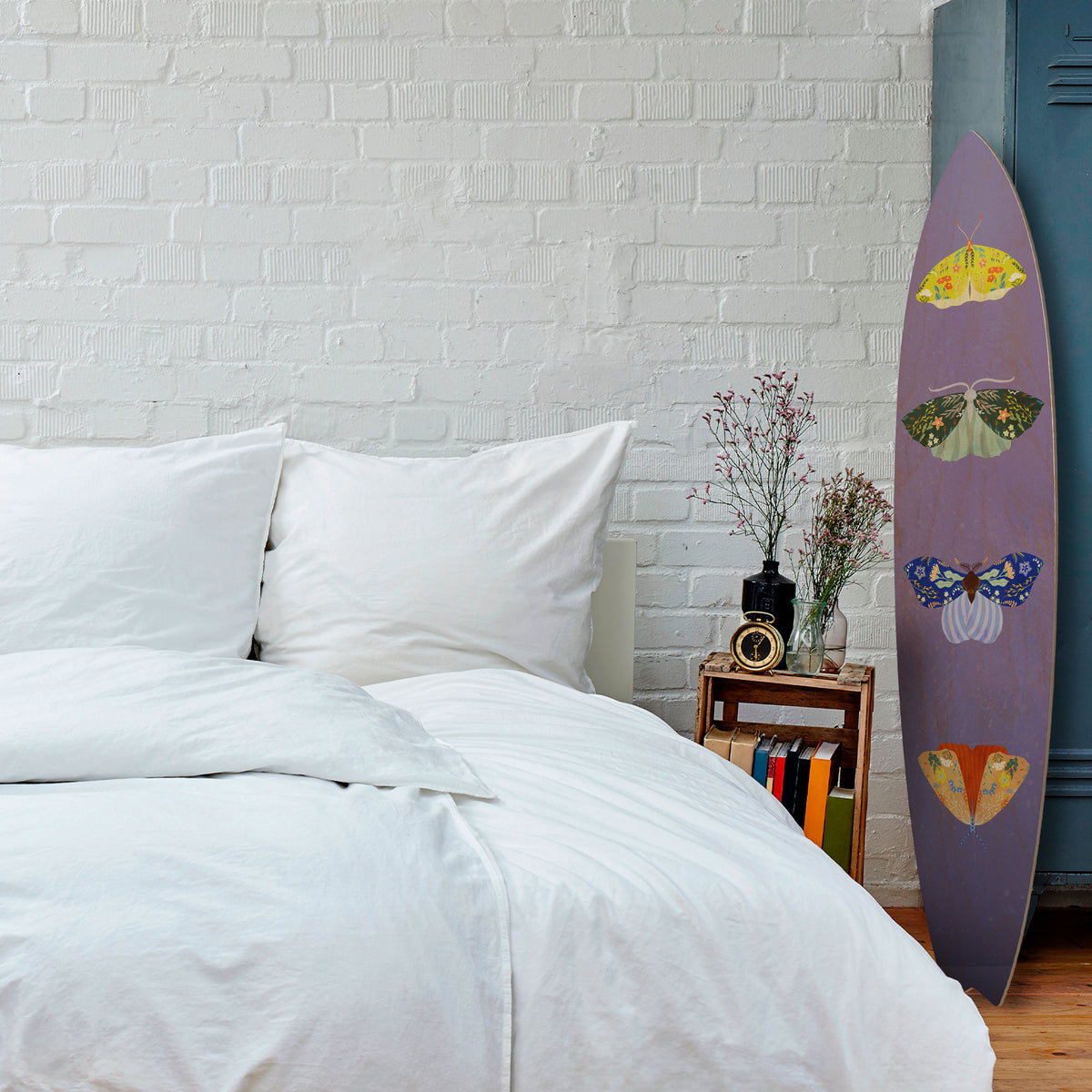 MOTH INTO THE FLAME Painel Decorativo Prancha de Surf