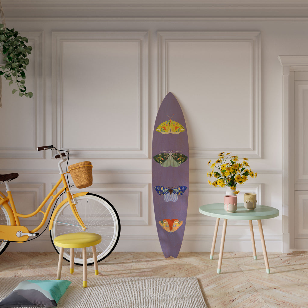 MOTH INTO THE FLAME Decorative Plywood Surfboard