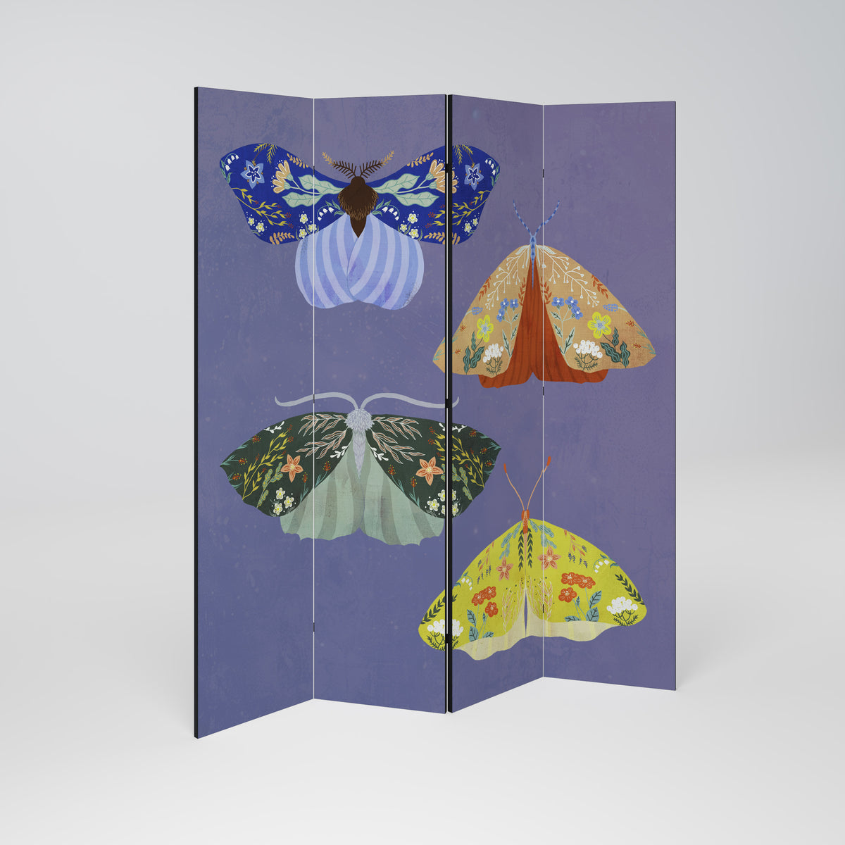 MOTH INTO THE FLAME 4-Panel Room Divider
