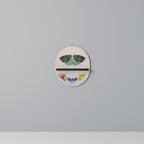 MOTH INTO THE LIGHT Oval Art Shelf In Black Finish