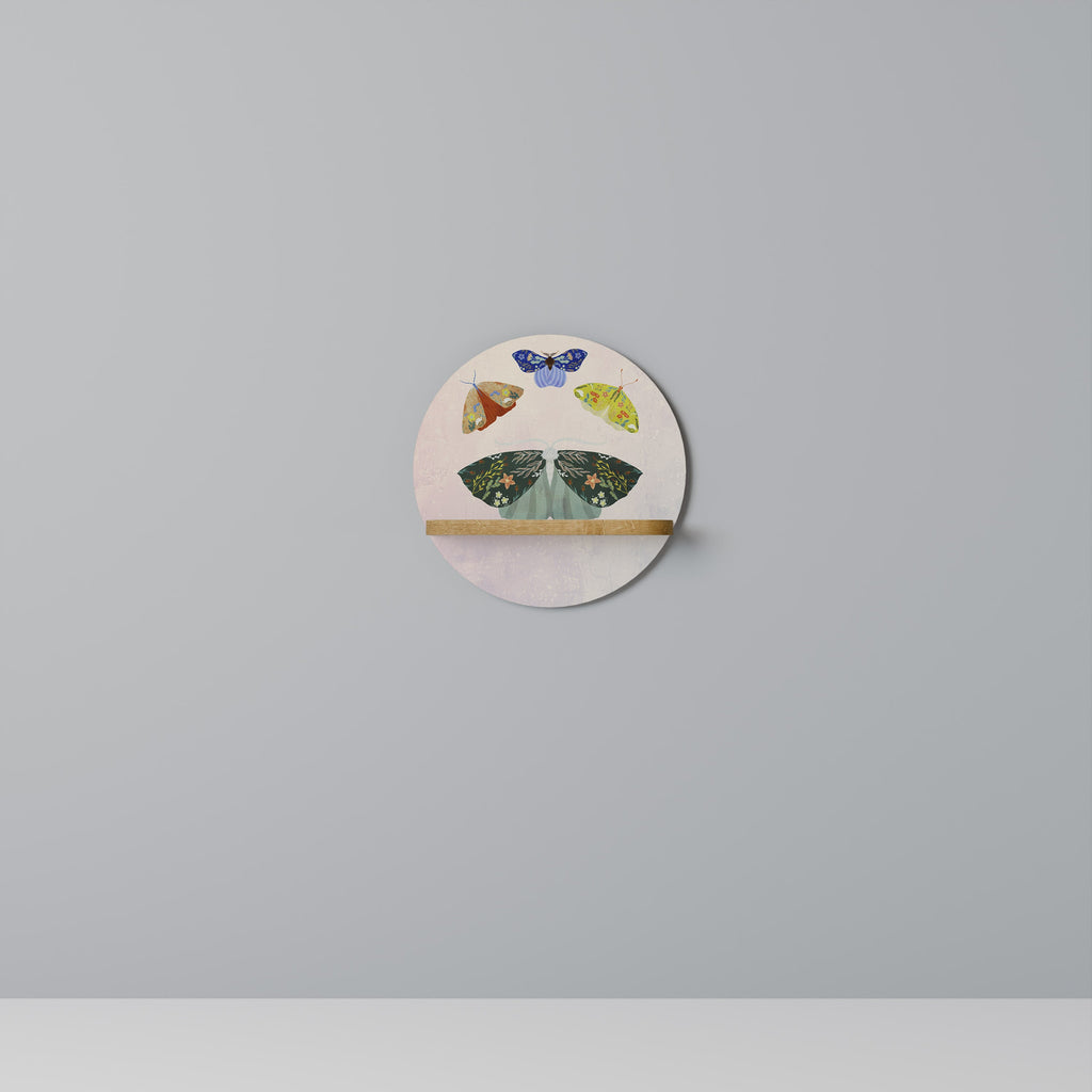 MOTH INTO THE LIGHT Prateleira Redonda Decorativa em Efeito Carvalho