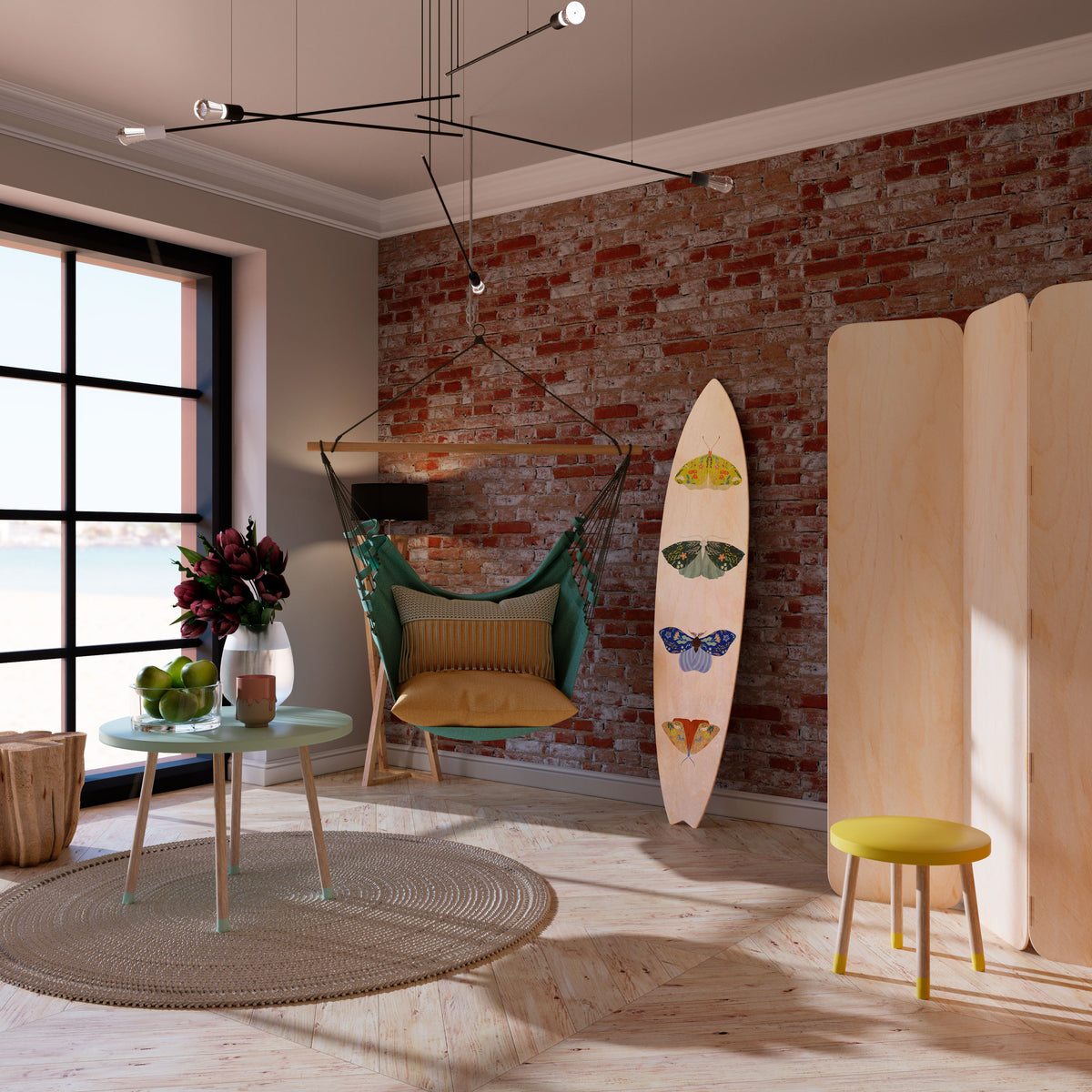 MOTH INTO THE LIGHT Painel Decorativo Prancha de Surf