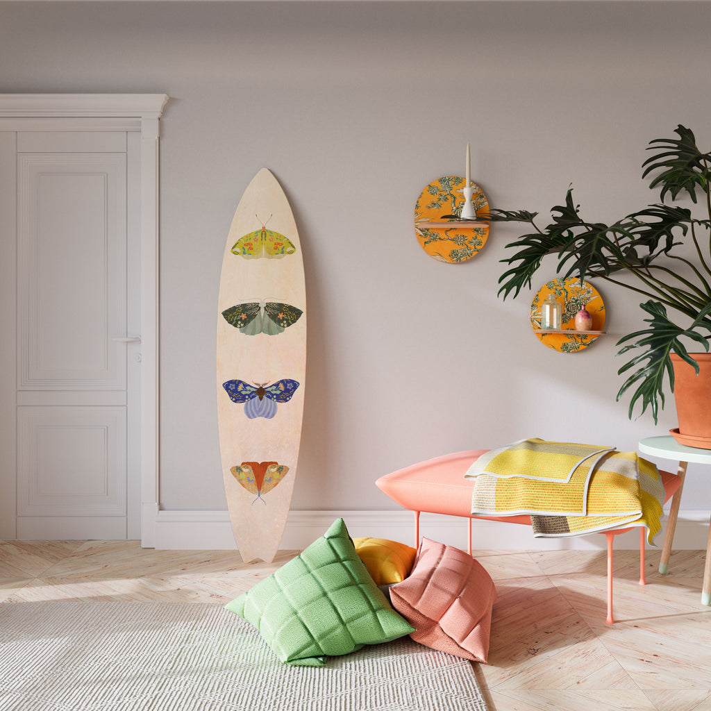 MOTH INTO THE LIGHT Decorative Plywood Surfboard