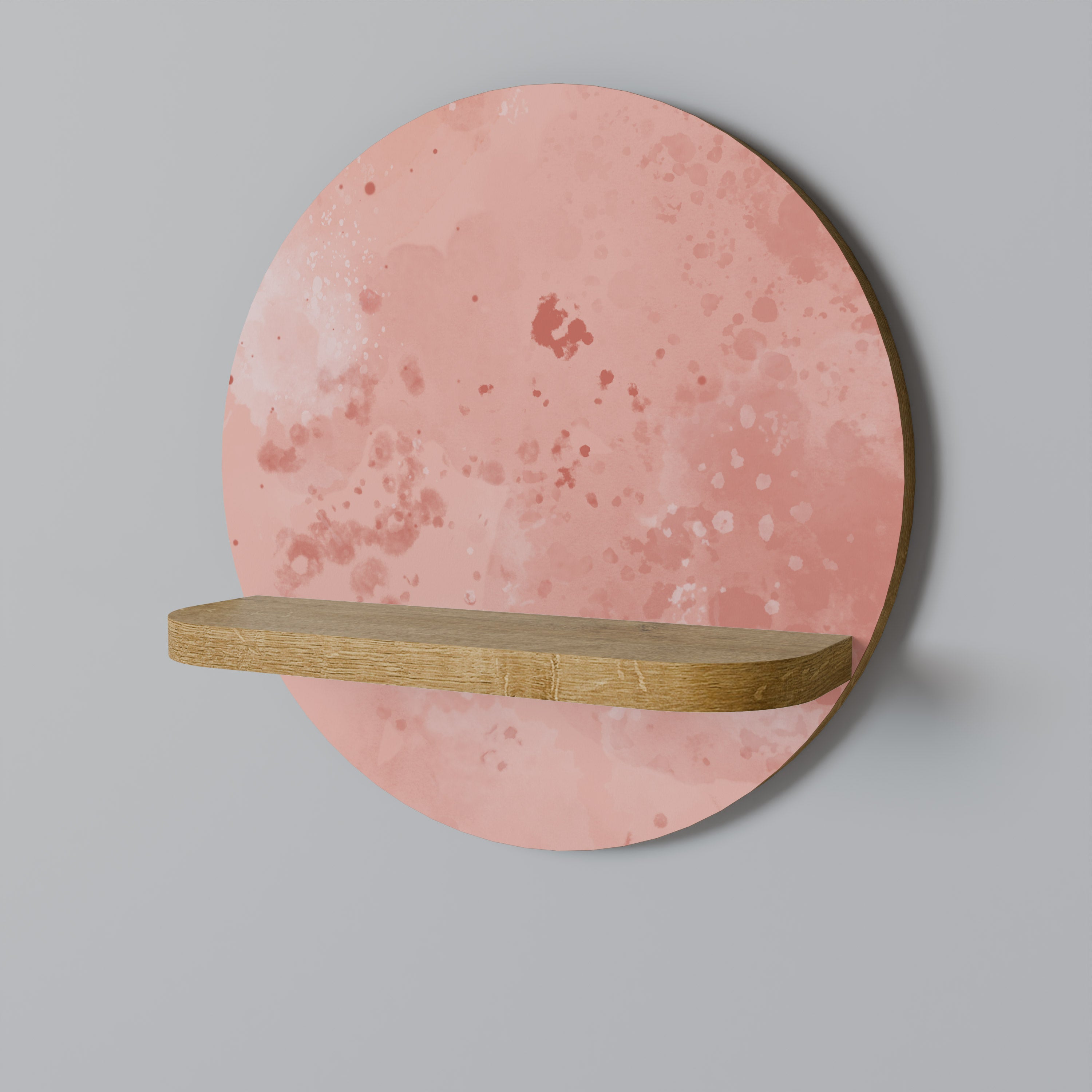 CRANE DANCE Prateleira Redonda Decorativa em Efeito Carvalho