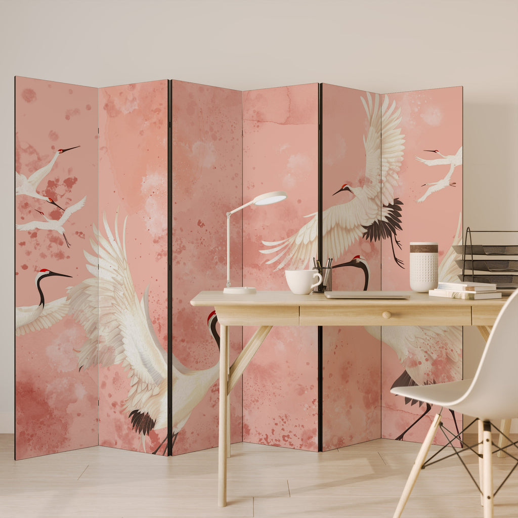 CRANE DANCE Biombo Decorativo de 6 Painéis