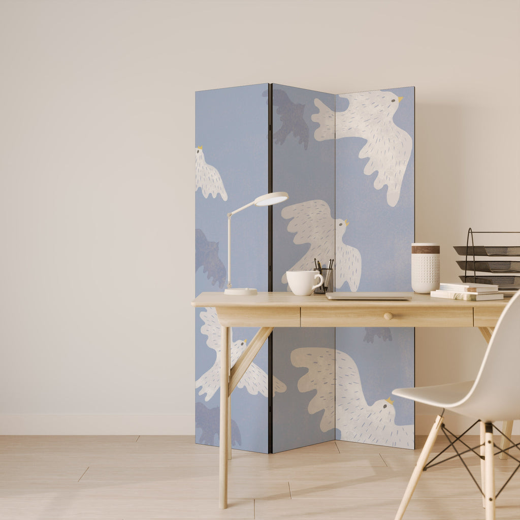 SLOWLY FLOAT Biombo Decorativo de 3 Painéis