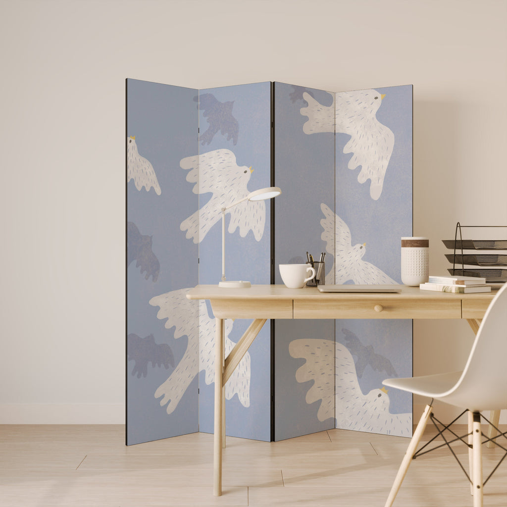 SLOWLY FLOAT Biombo Decorativo de 4 Painéis