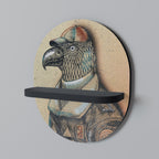 FEATHERED FASHIONISTA Prateleira Oval Decorativa em Acabamento Preto