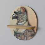 FEATHERED FASHIONISTA Prateleira Oval Decorativa em Efeito Carvalho