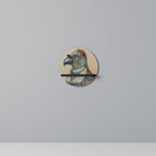 FEATHERED FASHIONISTA Round Art Shelf In Black Finish