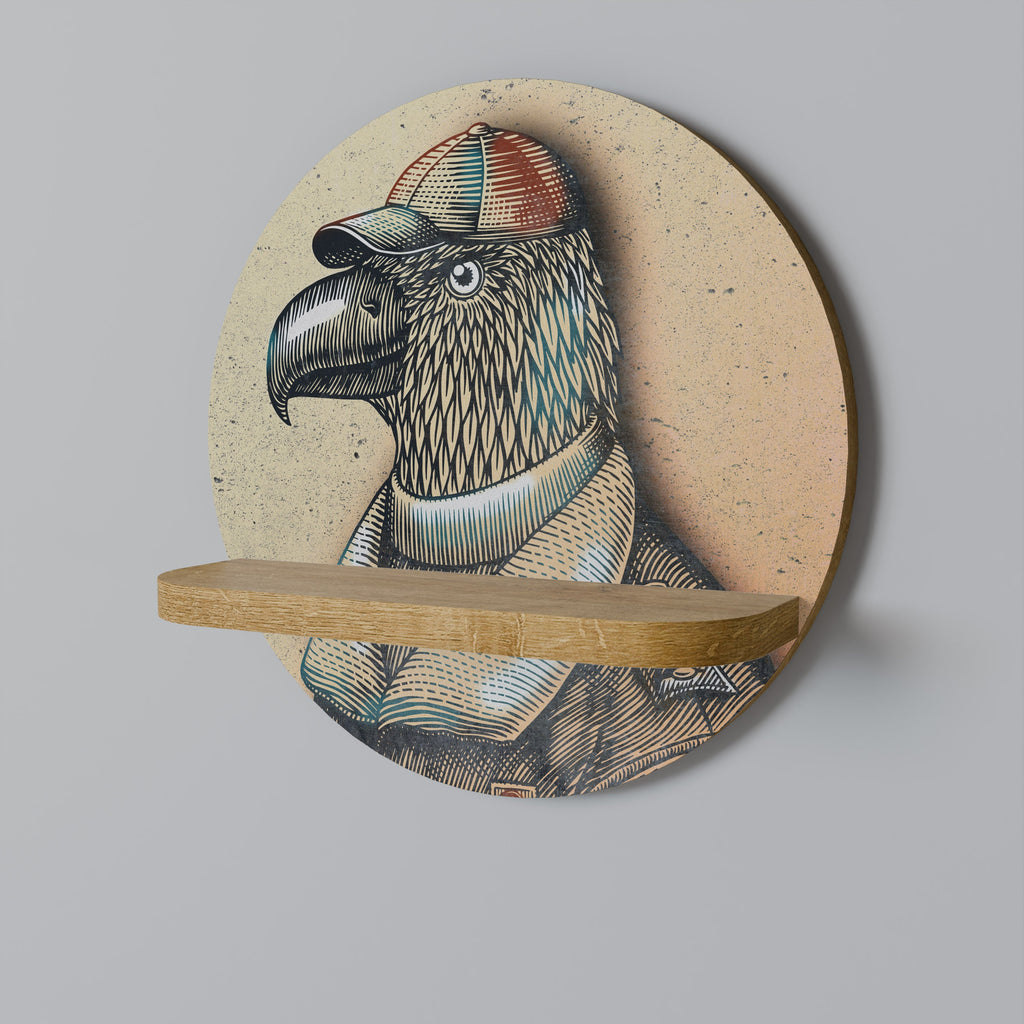 FEATHERED FASHIONISTA Prateleira Redonda Decorativa em Efeito Carvalho