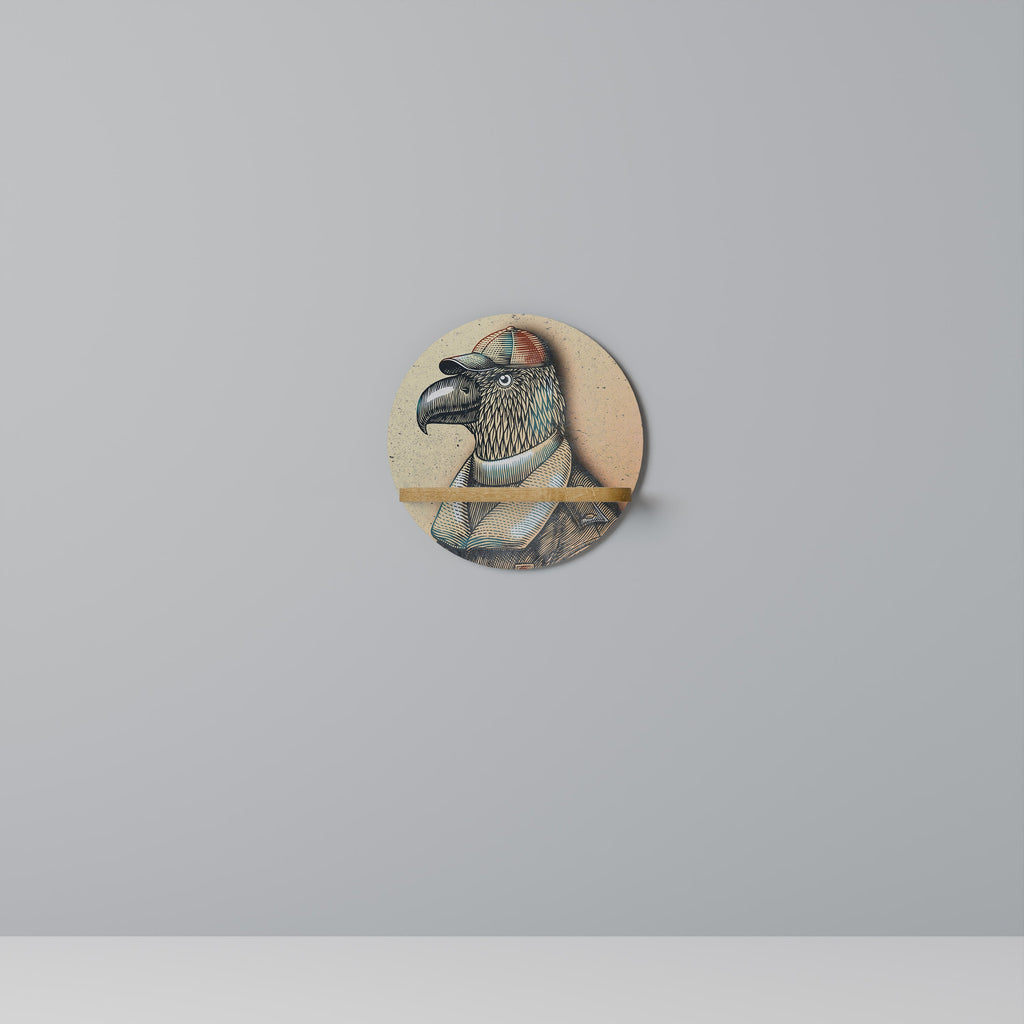 FEATHERED FASHIONISTA Prateleira Redonda Decorativa em Efeito Carvalho