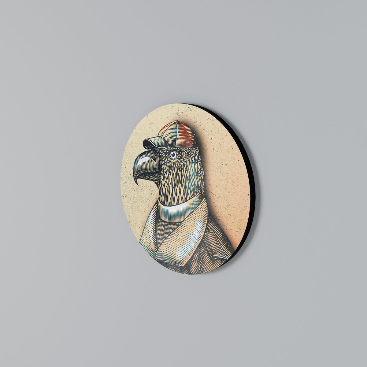 FEATHERED FASHIONISTA Arte de Parede Redonda