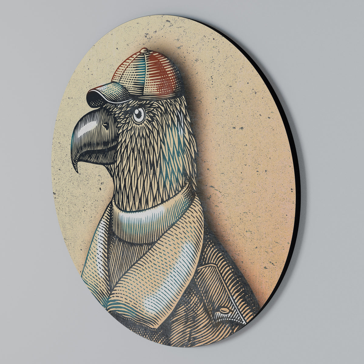 FEATHERED FASHIONISTA Arte de Parede Redonda