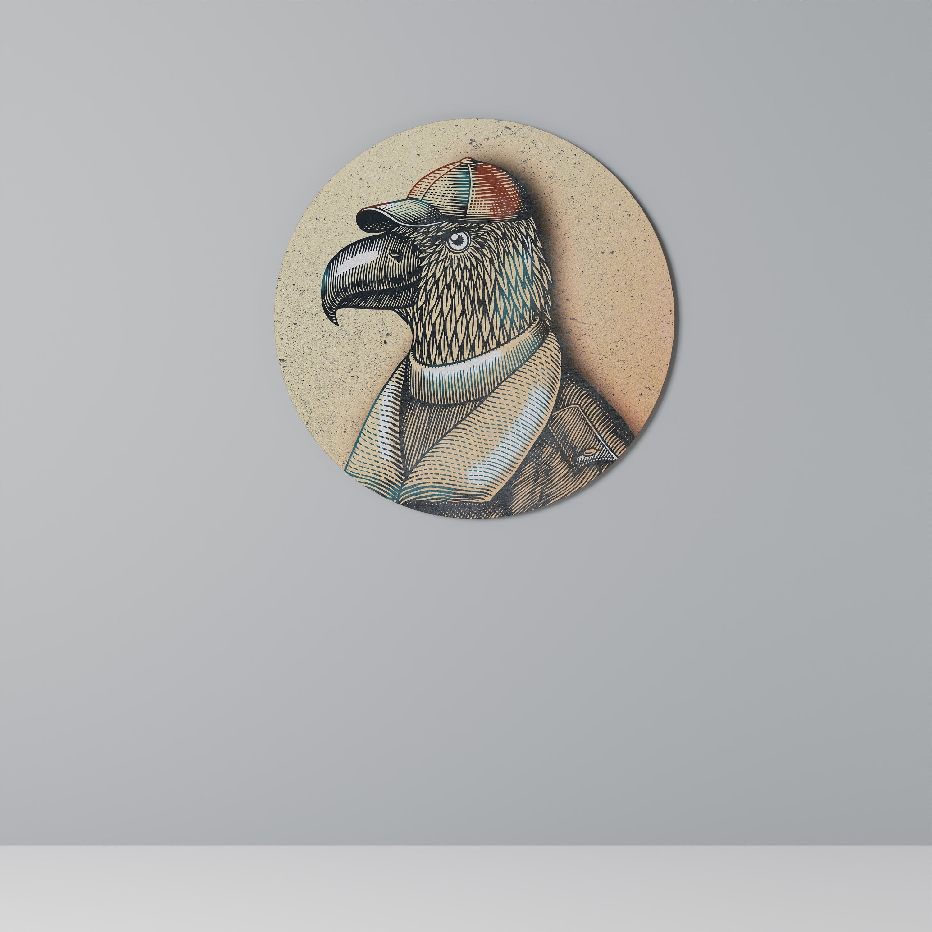 FEATHERED FASHIONISTA Quadro Redondo Decorativo