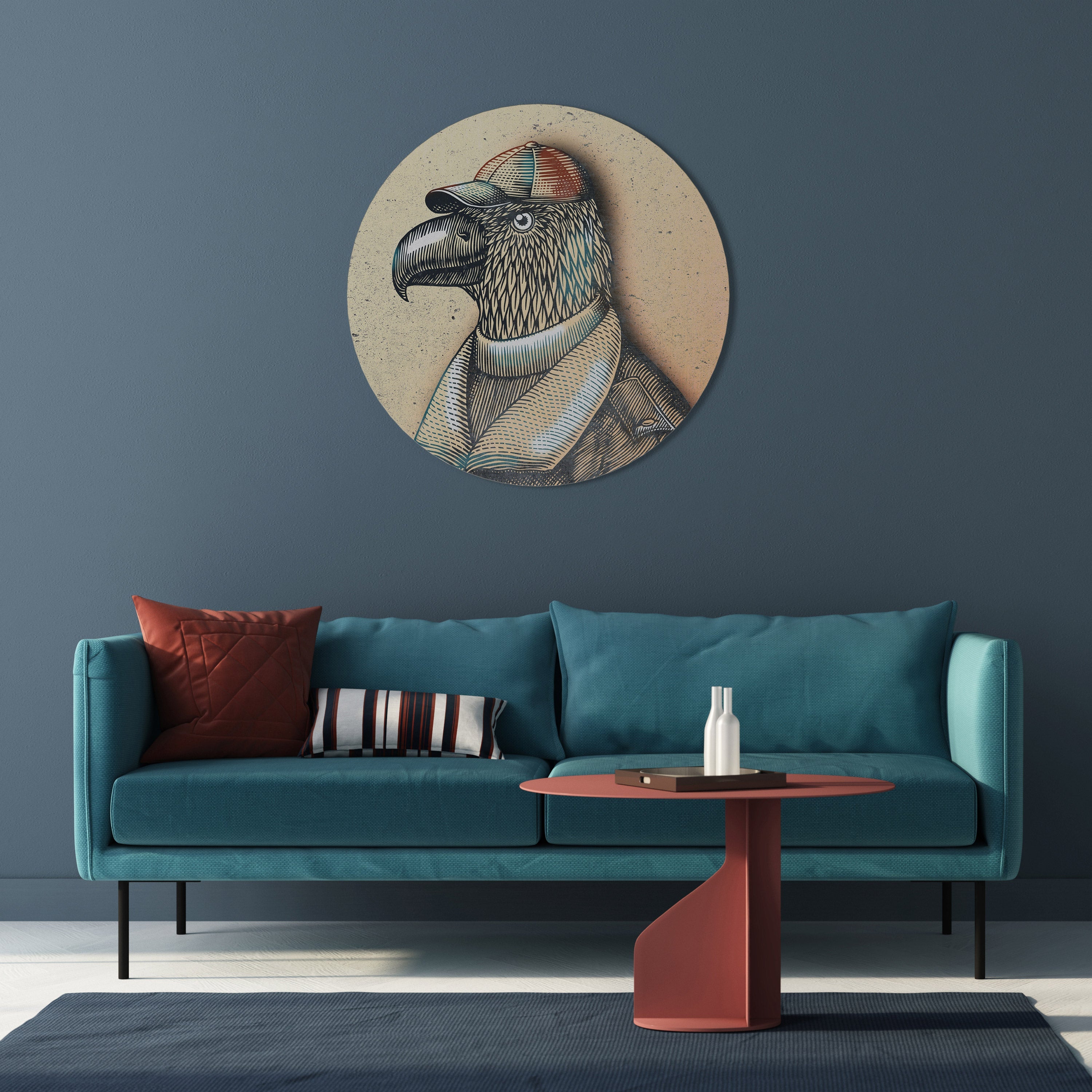 FEATHERED FASHIONISTA Quadro Redondo Decorativo