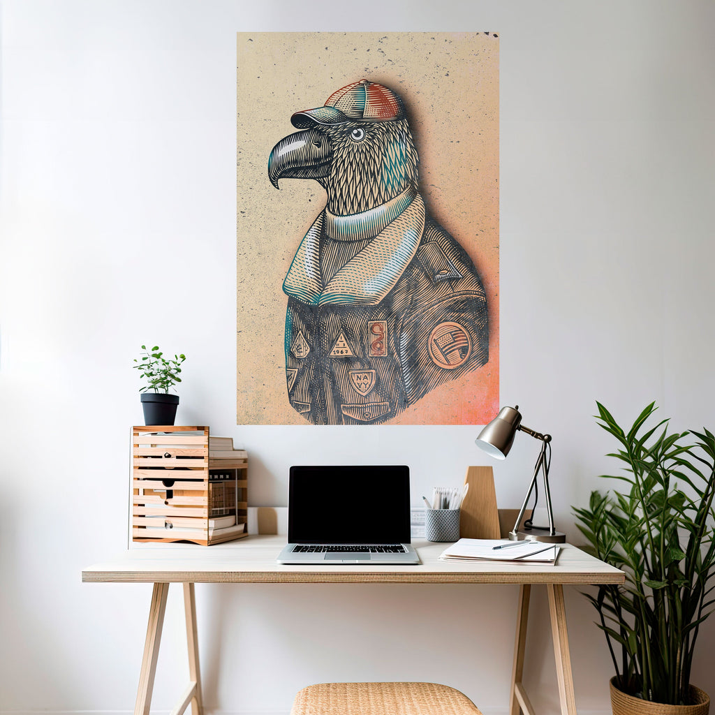 FEATHERED FASHIONISTA Poster Vertical Autocolante