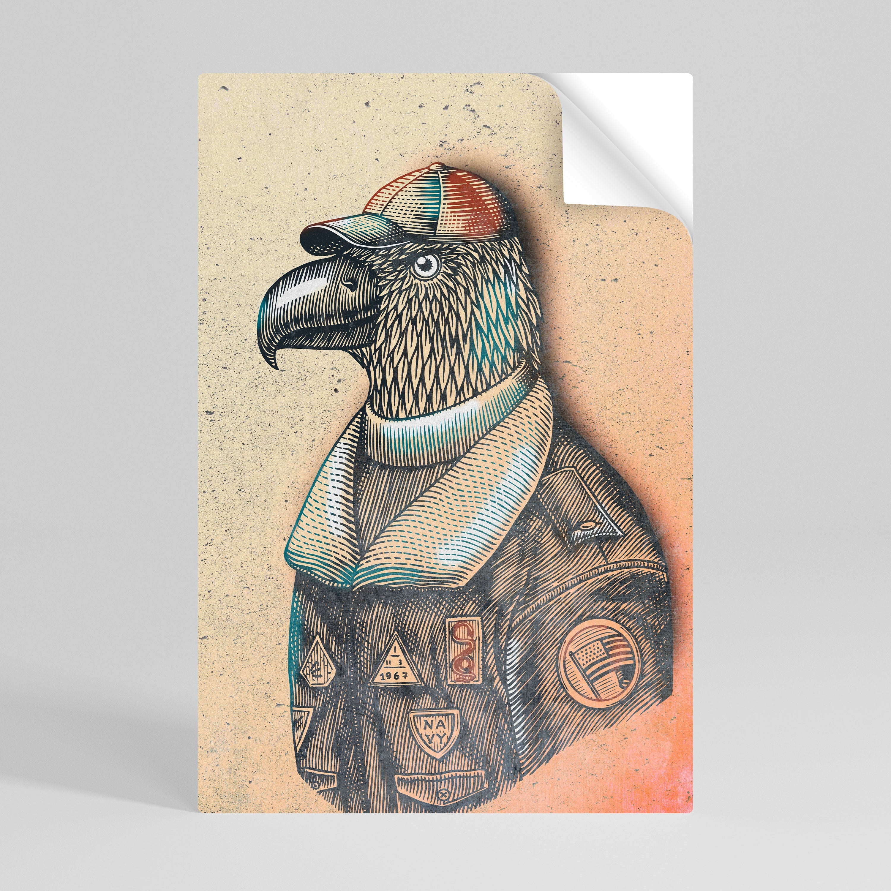 FEATHERED FASHIONISTA Poster Vertical Autocolante