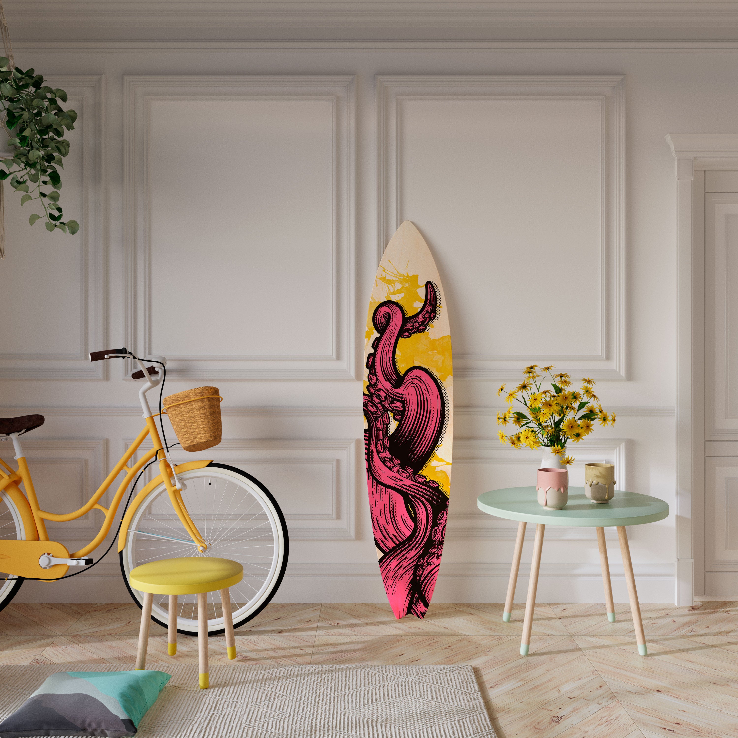 TENTACKLES DANCE Painel Decorativo Prancha de Surf