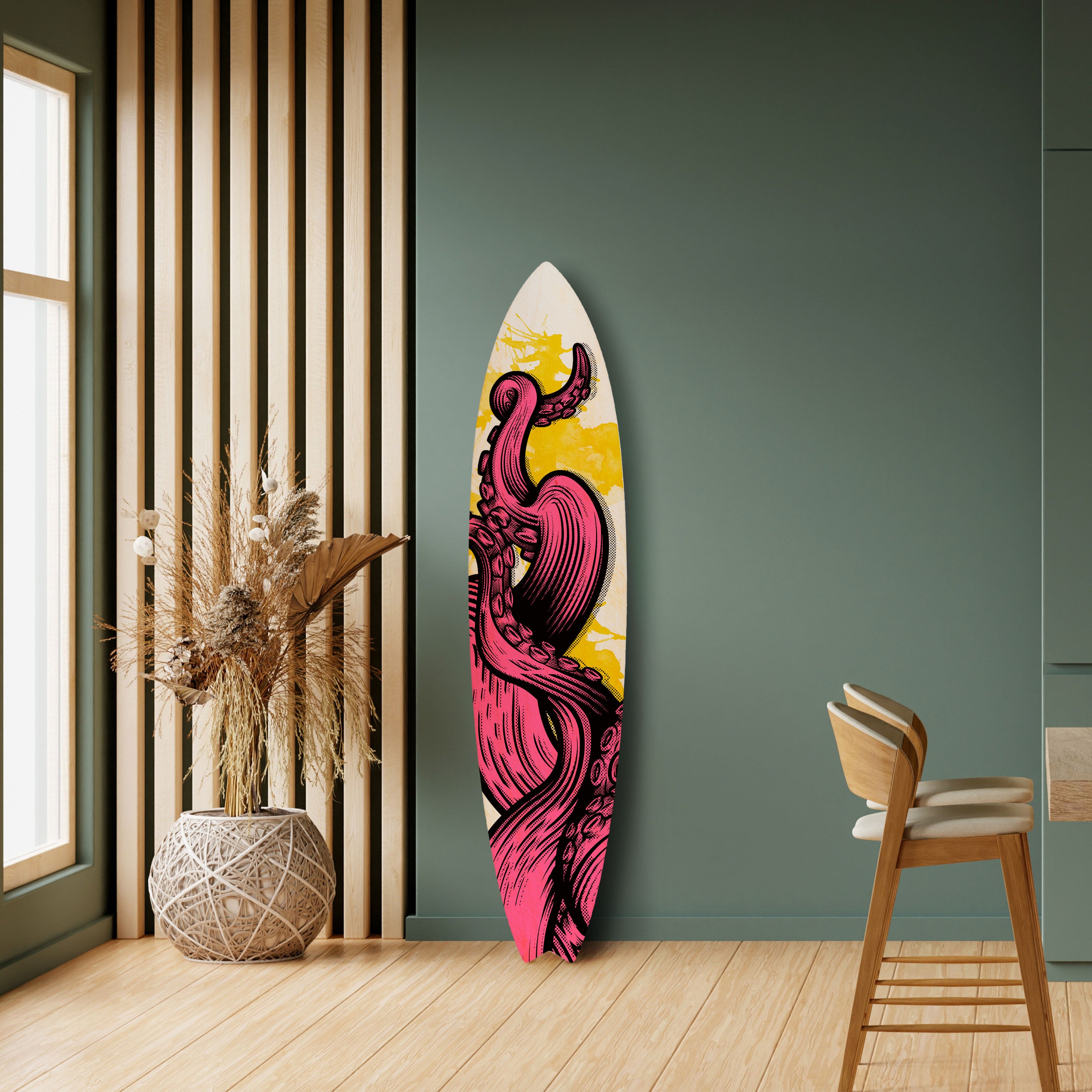TENTACKLES DANCE Prancha de surf decorativa em contraplacado