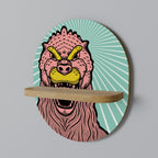 GODZILLA WELCOME Prateleira Oval Decorativa em Efeito Carvalho