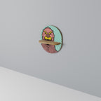 GODZILLA WELCOME Prateleira Oval Decorativa em Efeito Carvalho