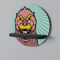 GODZILLA WELCOME Round Art Shelf In Black Finish
