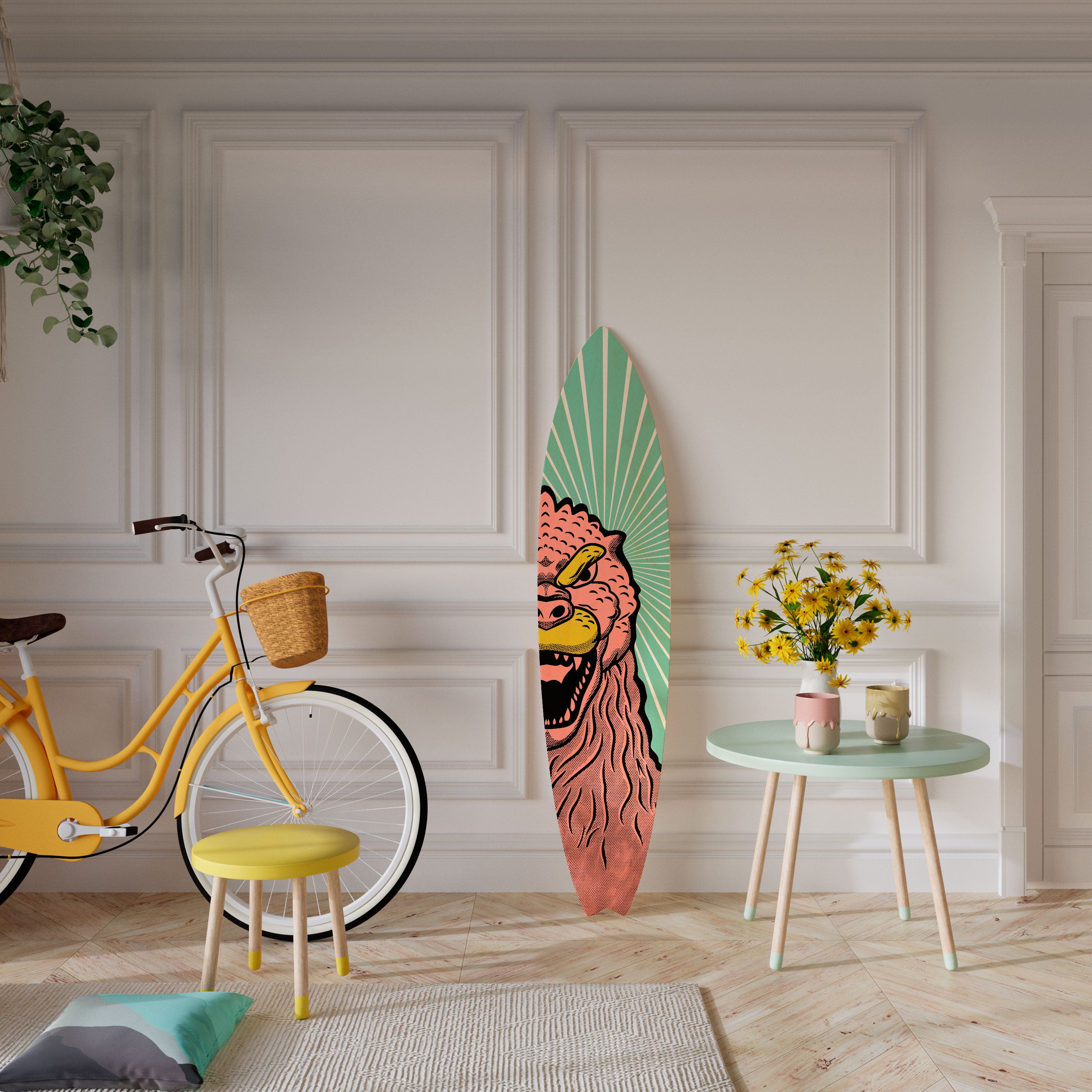 GODZILLA WELCOME Prancha de surf decorativa em contraplacado